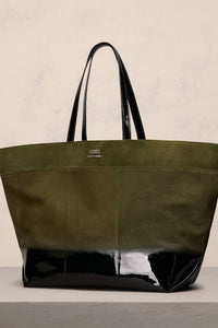 Grand cabas Est Ouest Ami en cuir - Dark Olive
