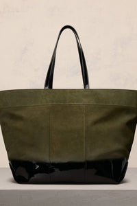 Grand cabas Est Ouest Ami en cuir - Dark Olive