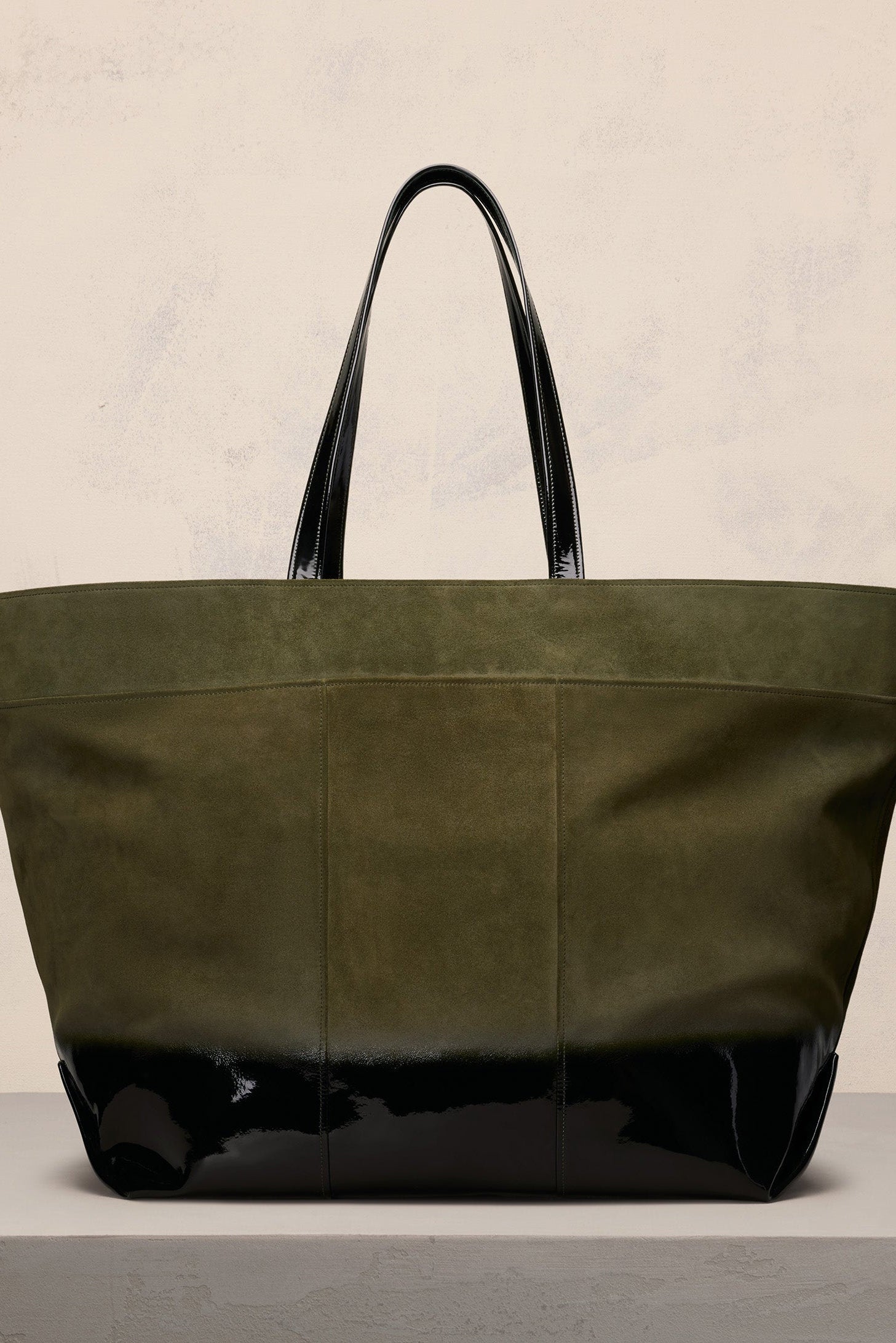 Grand cabas Est Ouest Ami en cuir - Dark Olive
