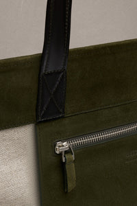 Grand cabas Est Ouest Ami en cuir - Dark Olive