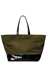 Grand cabas Est Ouest Ami en cuir - Dark Olive