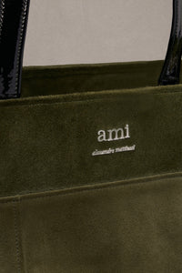 Grand cabas Est Ouest Ami en cuir - Dark Olive