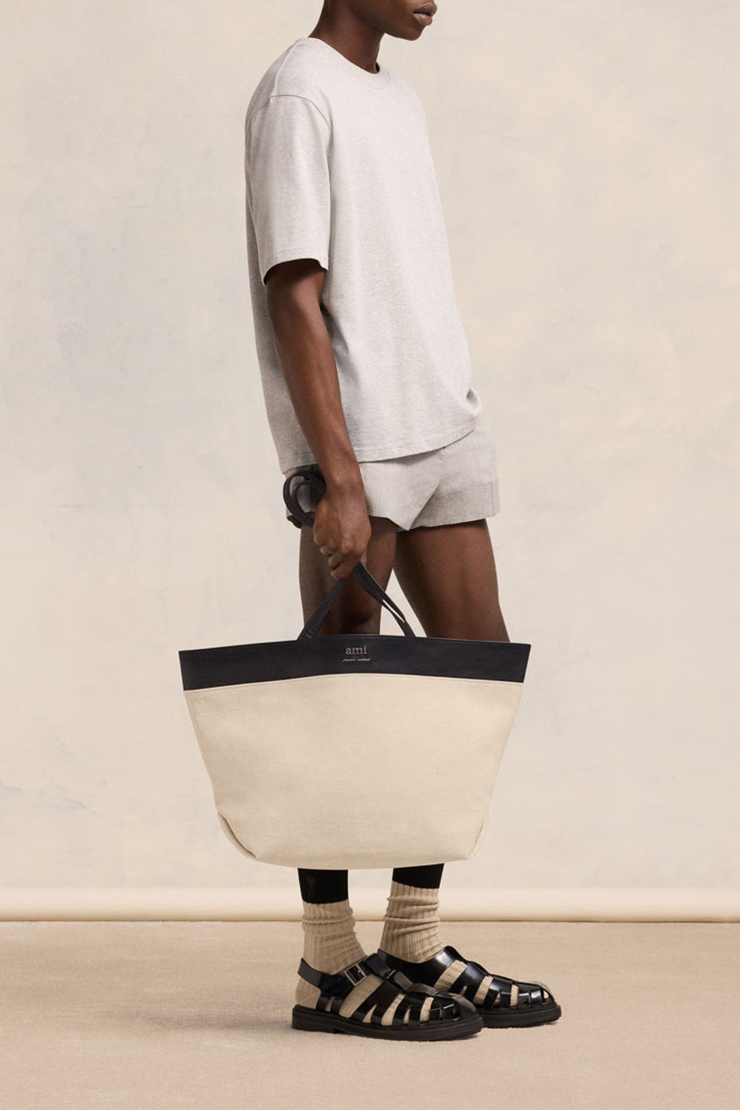 Cabas Est Ouest Ami en lin - Natural