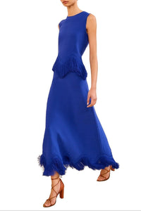Top Koa sans manches à franges - Cobalt