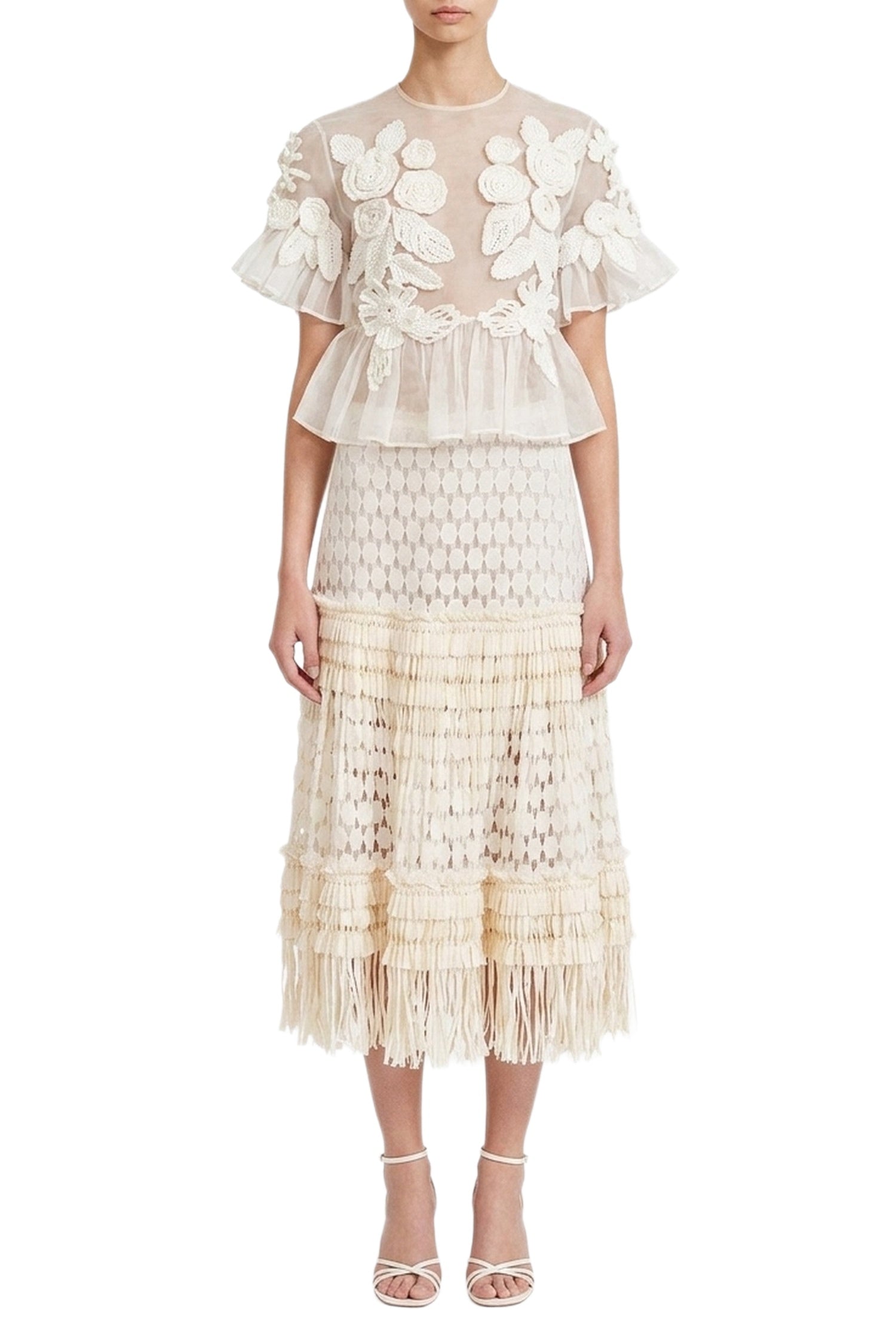 Aliya Organza Blouse with Hand Crochet