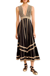Palermo Deep V Midi Dress
