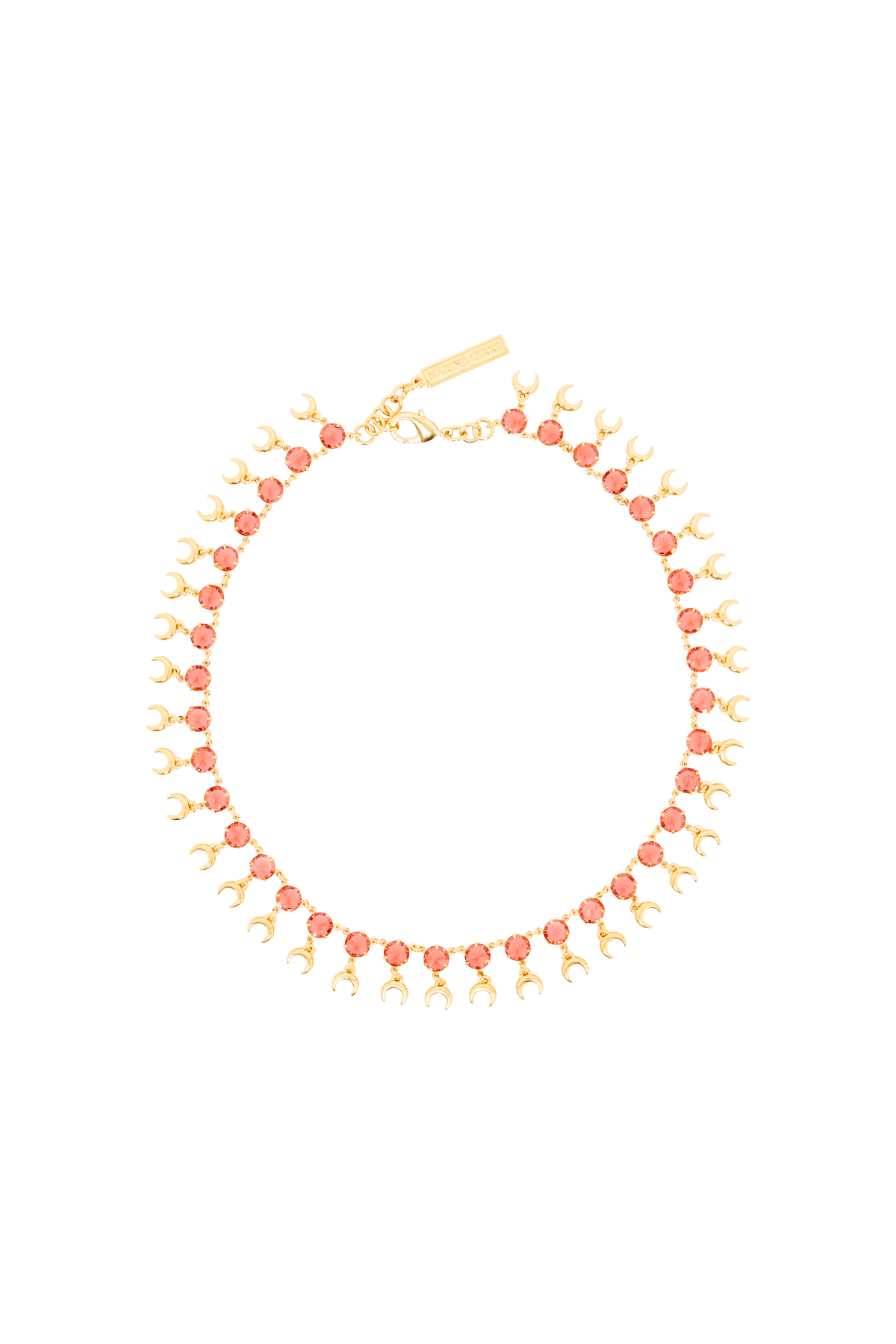 Small Moons & Crystals Choker Necklace - Rouge