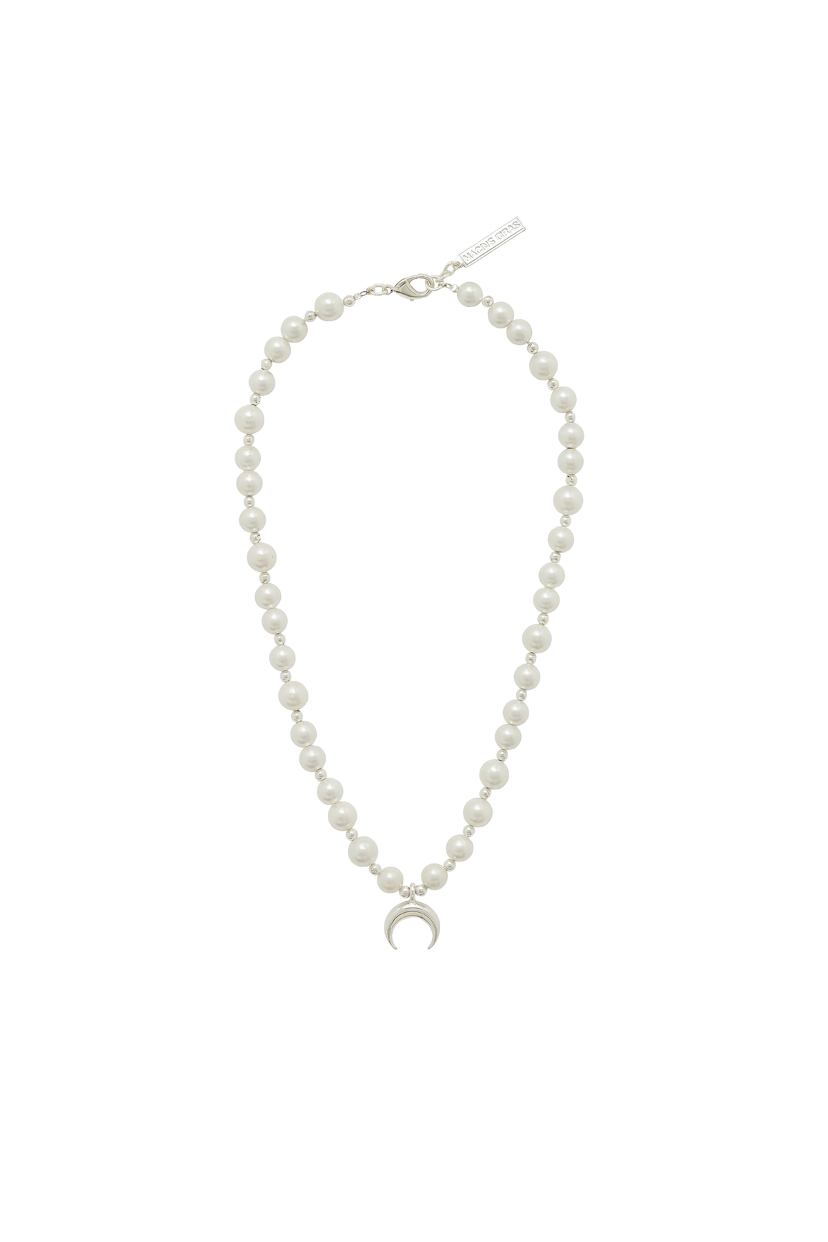 Silver Plated Pearl Necklace - Argent