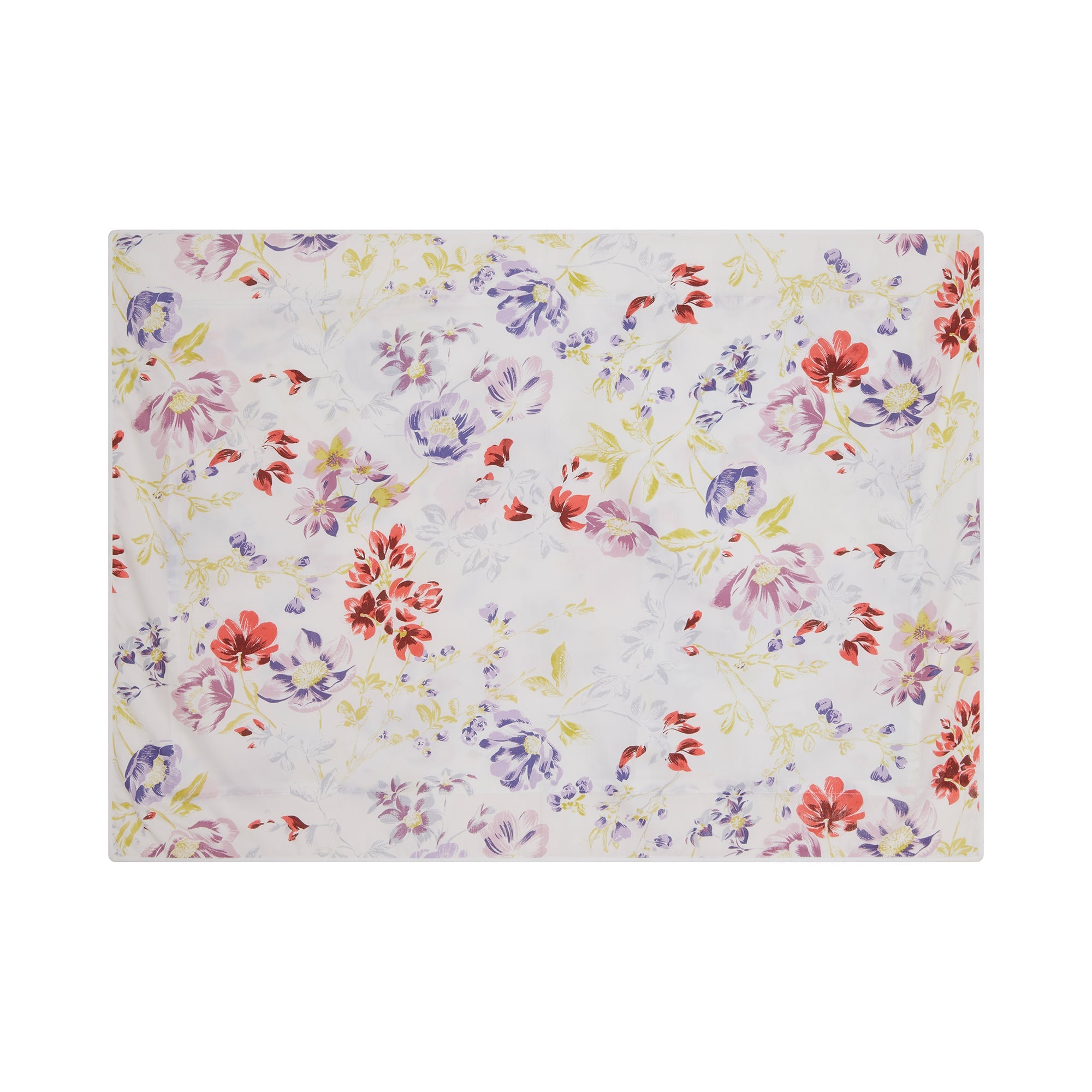 Taie d'oreiller Louise en satin de coton - Violet & rouge & Jaune