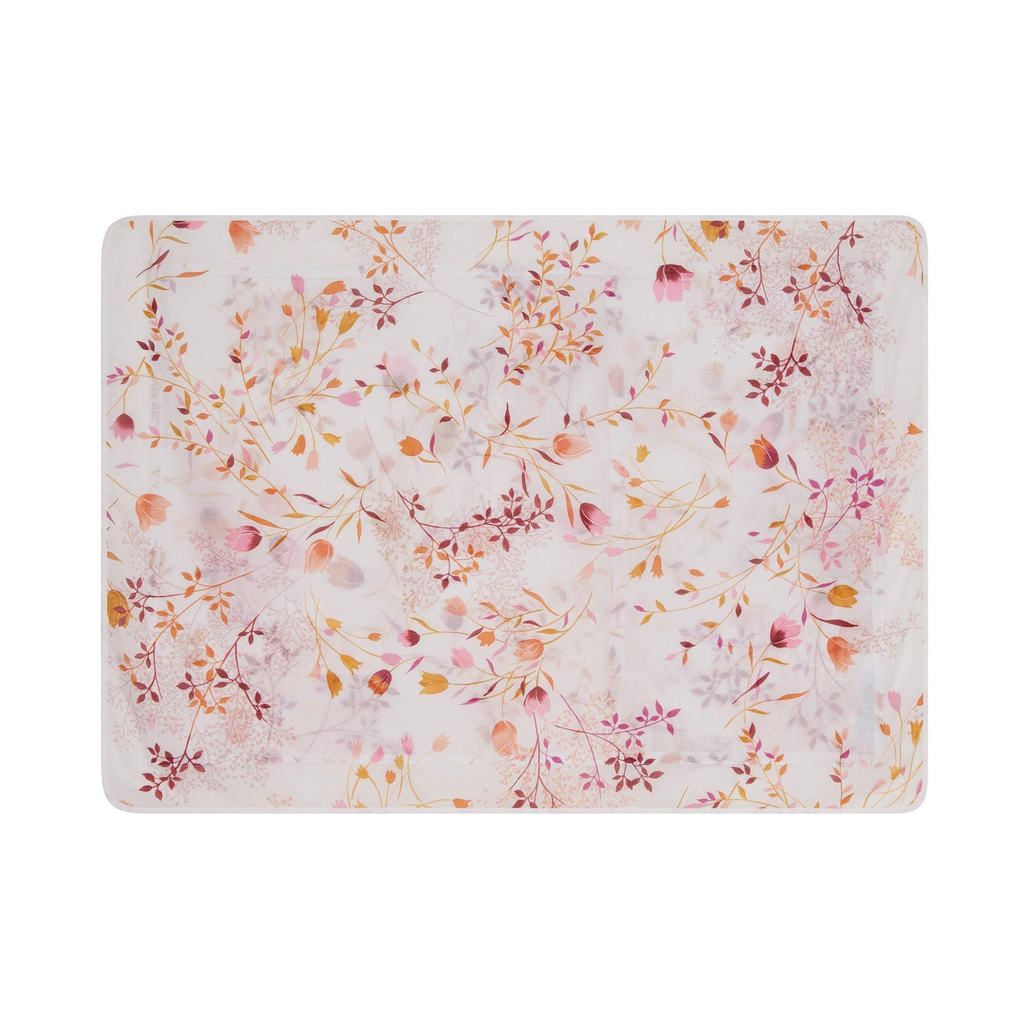 Taie d'oreiller Equinoxe en voile de coton - Ocre, Orange, Rouge & Rose