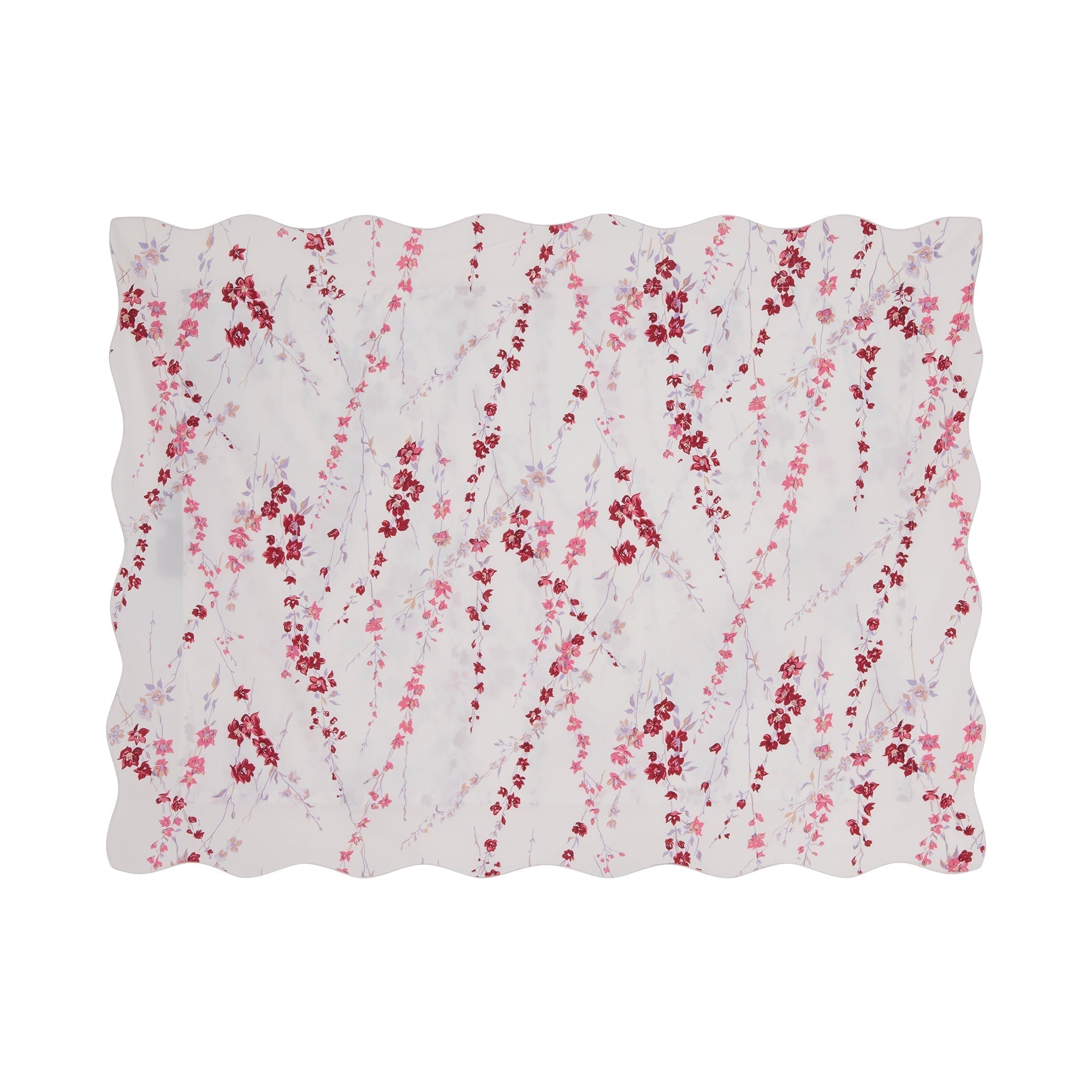Taie d'oreiller Brindilles en percale de coton - Rose, Violet & Bordeaux