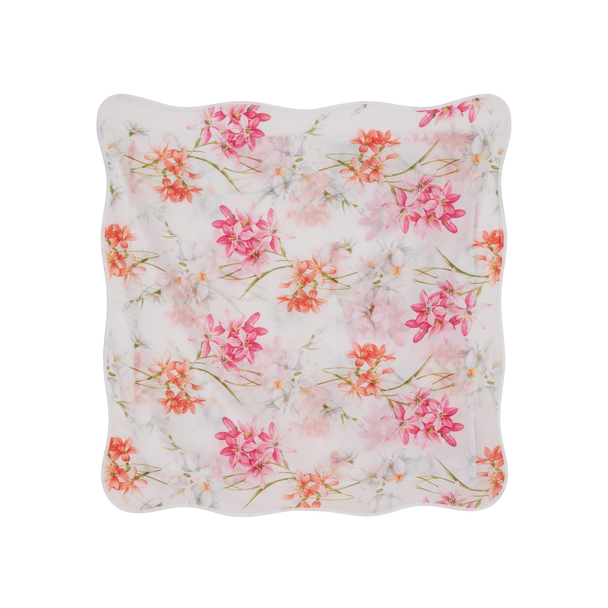 Housse de couette Giverny en voile de coton - Rose & Orange