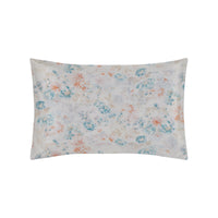 Taie d'oreiller Louise en satin de coton - Turquoise & Orange
