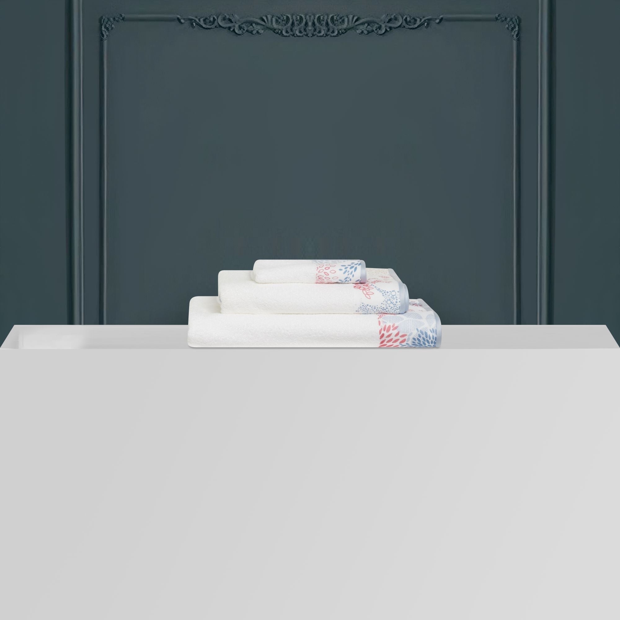 Univers de bain Aigue Marine - Blanc & Corail