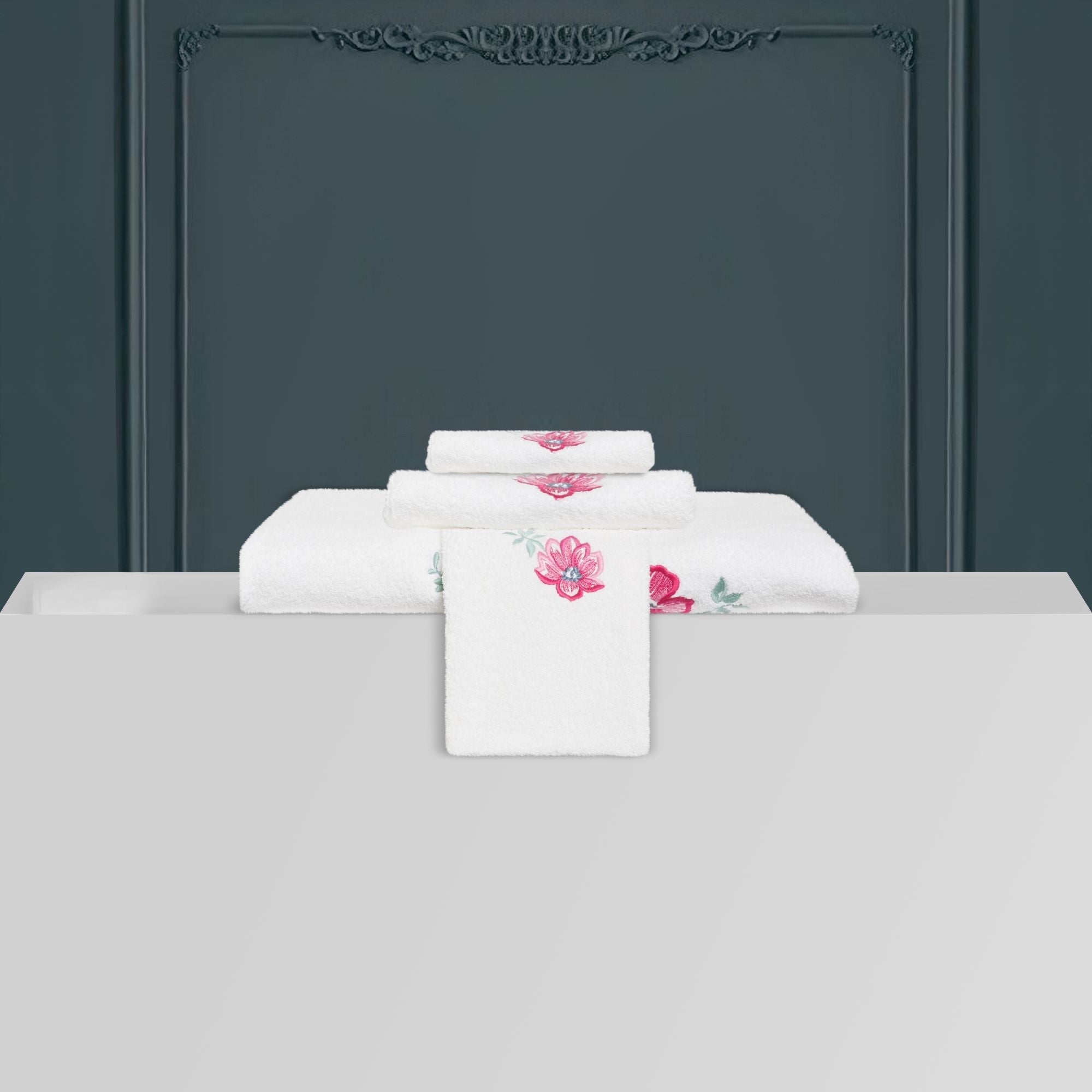 Univers de bain Anémones - Blanc & Rose