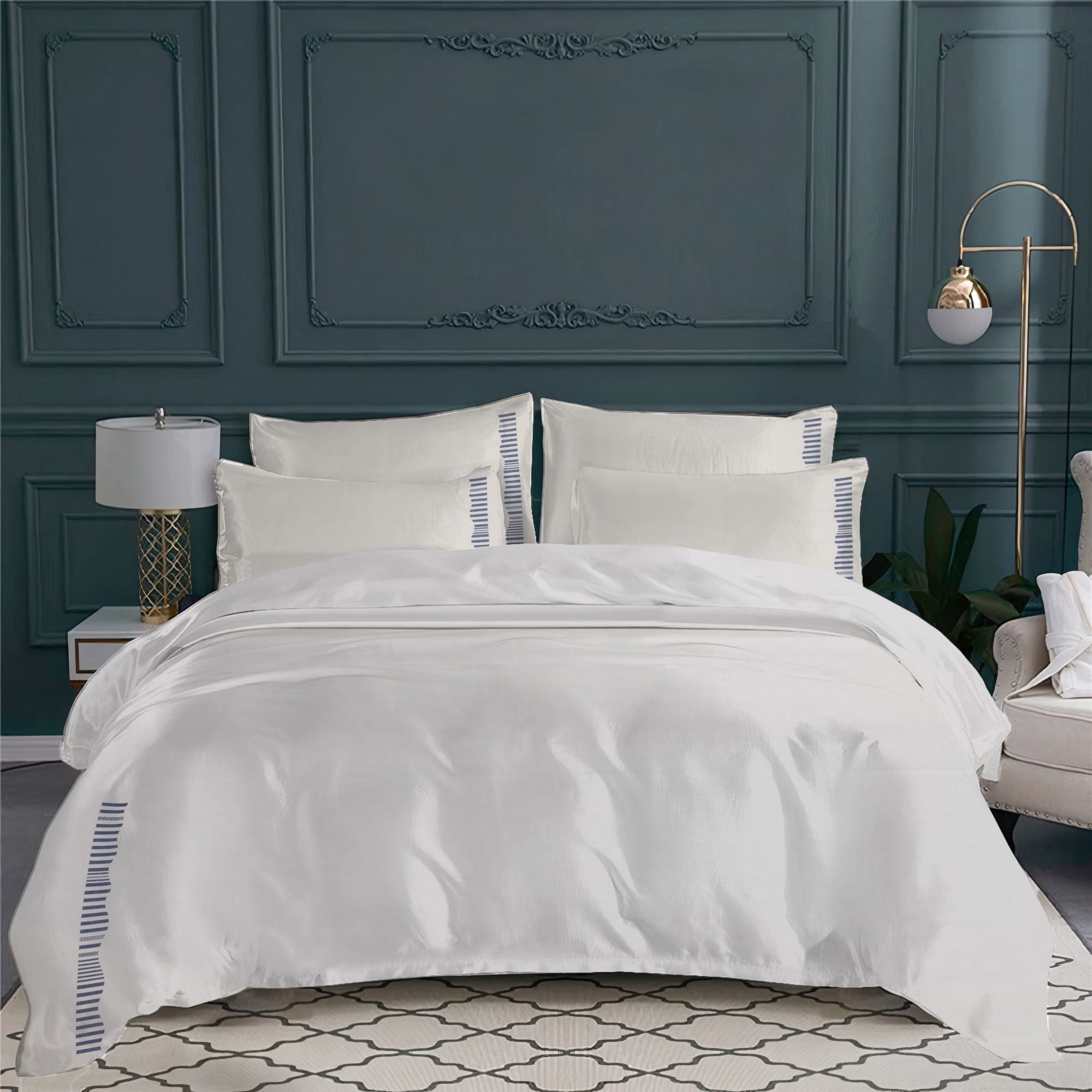 Nereides pillowcase, cotton satin - Lavender Blue