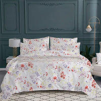 Taie d'oreiller Louise en satin de coton - Violet & rouge & Jaune
