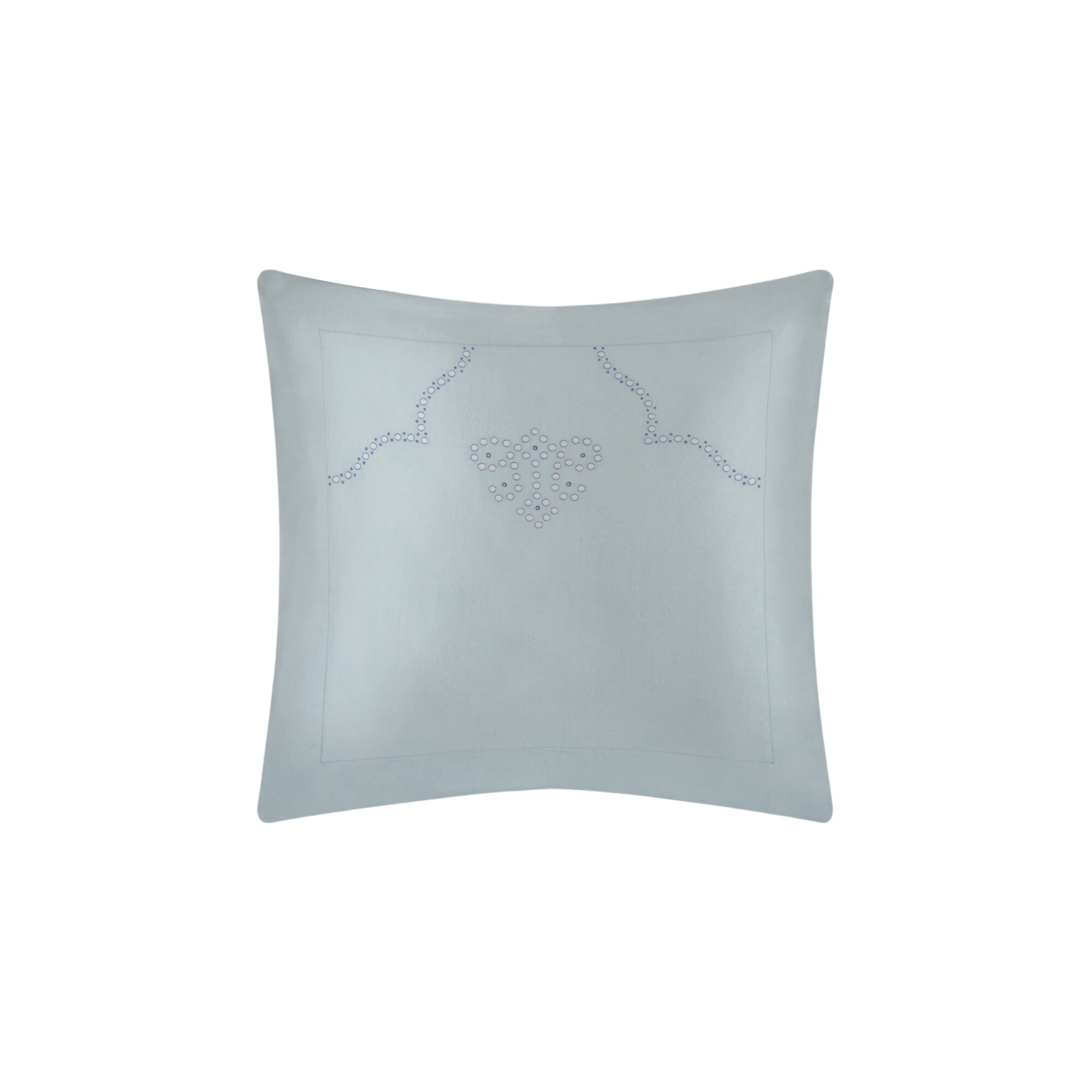 Taie d'oreiller Oxford en satin de coton - Blanc & Bleu