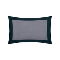 Parure de lit Daphnée en satin de coton - Bleu Lavande, Emeraude & Gris Souris