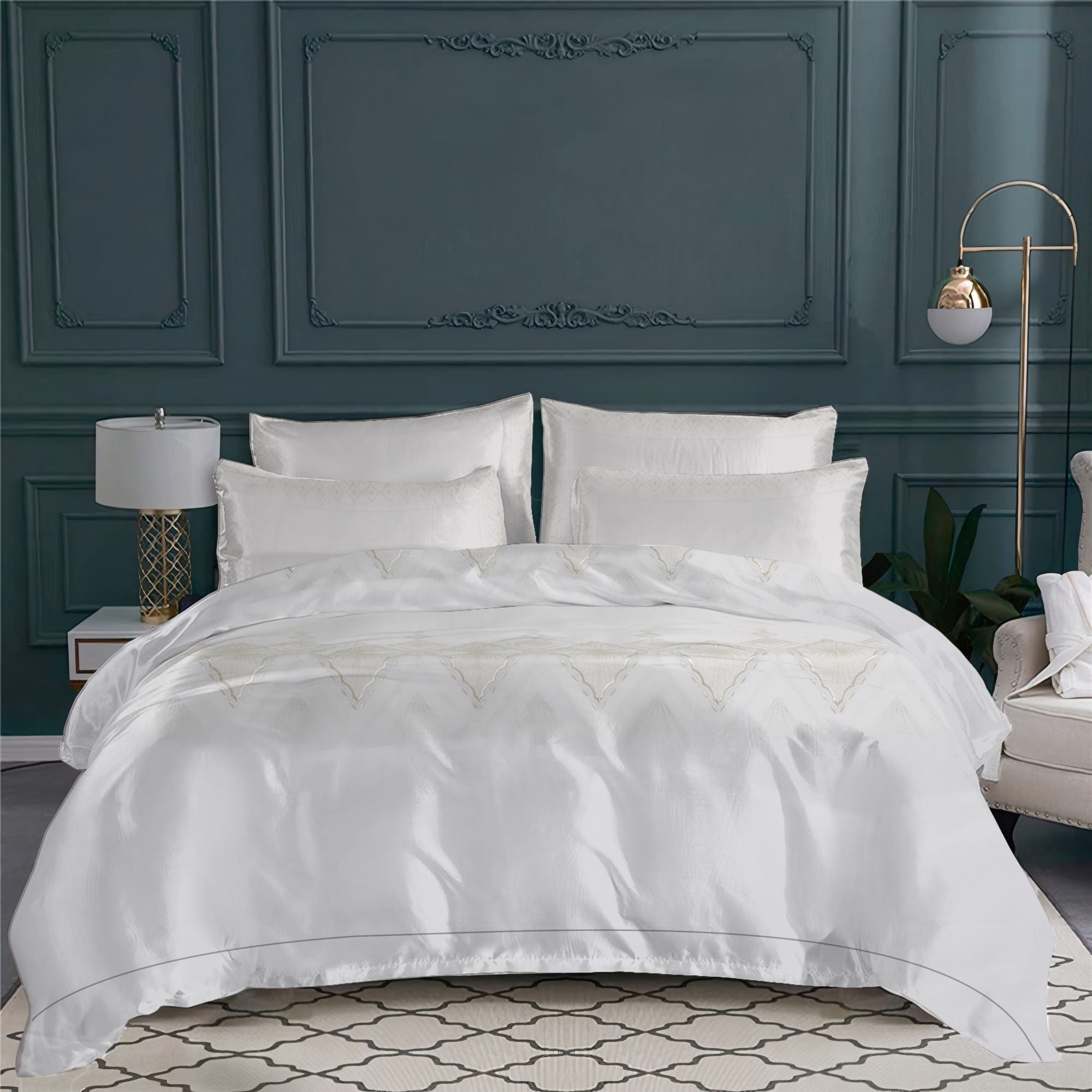 Taie d'oreiller Bohème en voile de coton - Gris & Argent