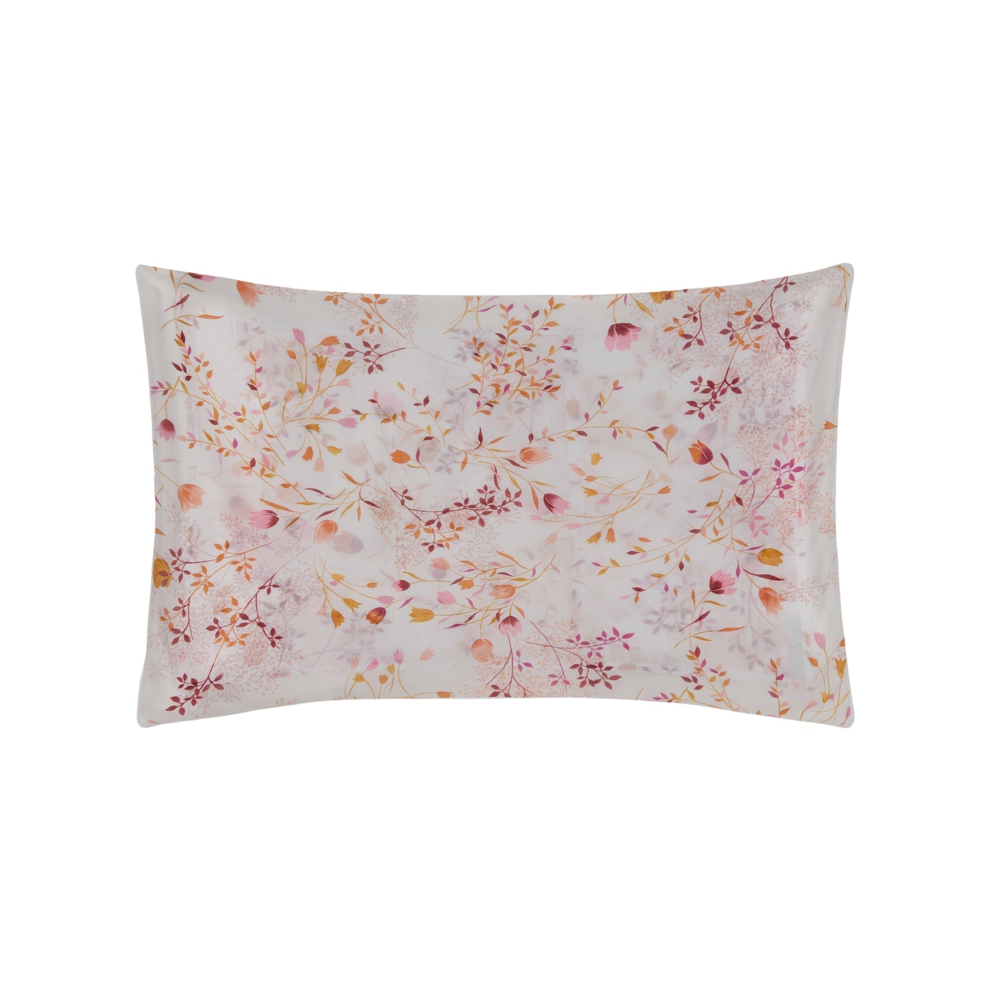 Taie d'oreiller Equinoxe en voile de coton - Ocre, Orange, Rouge & Rose