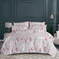 Taie d'oreiller Brindilles en percale de coton - Rose, Violet & Bordeaux