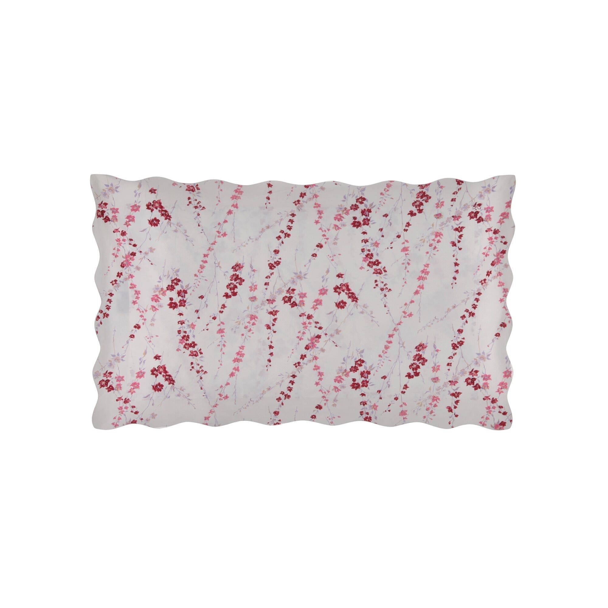 Taie d'oreiller Brindilles en percale de coton - Rose, Violet & Bordeaux