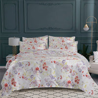 Taie d'oreiller Louise en voile de coton - Violet, Rouge & Jaune