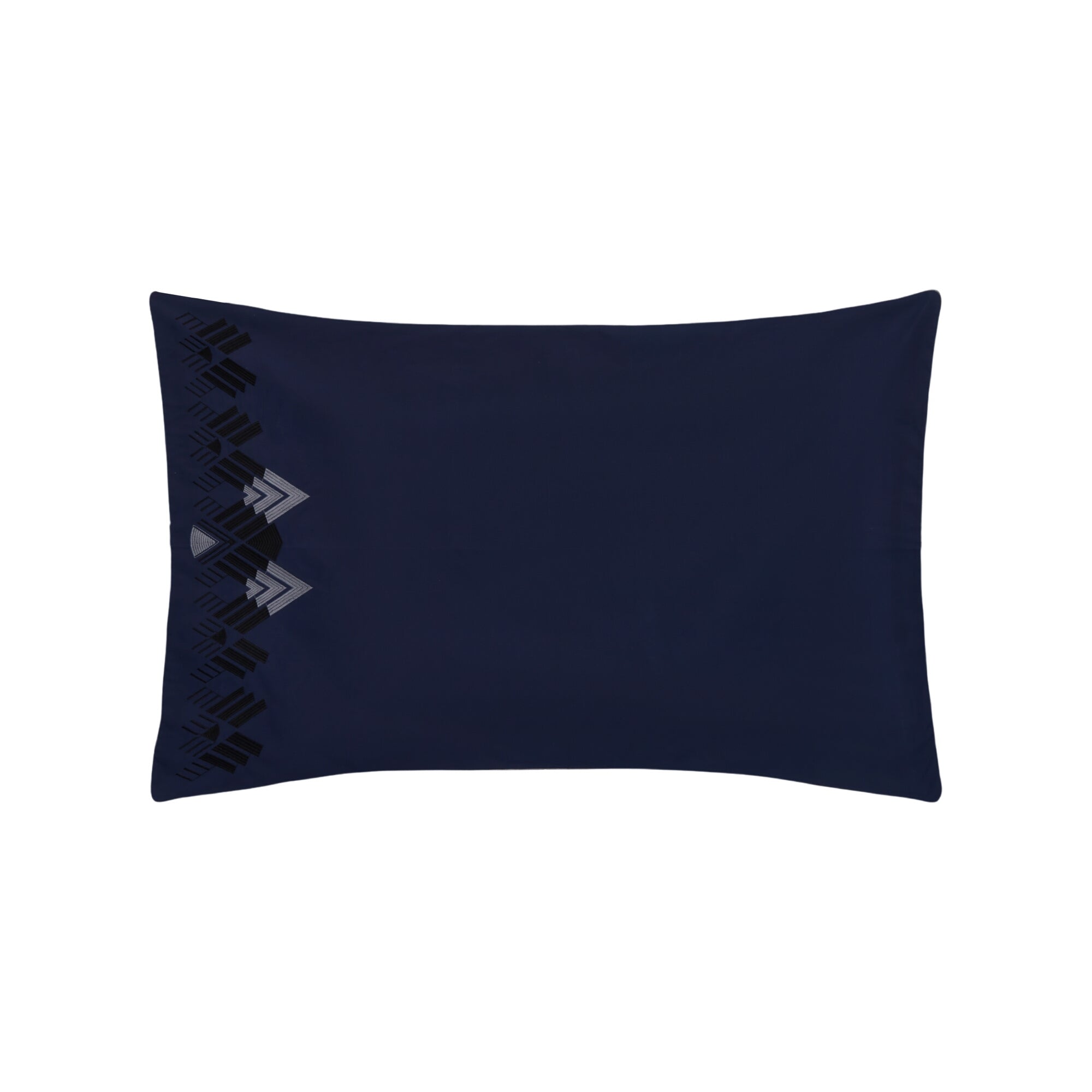 Taie d'oreiller Bijou en percale de coton - Noir & Gris