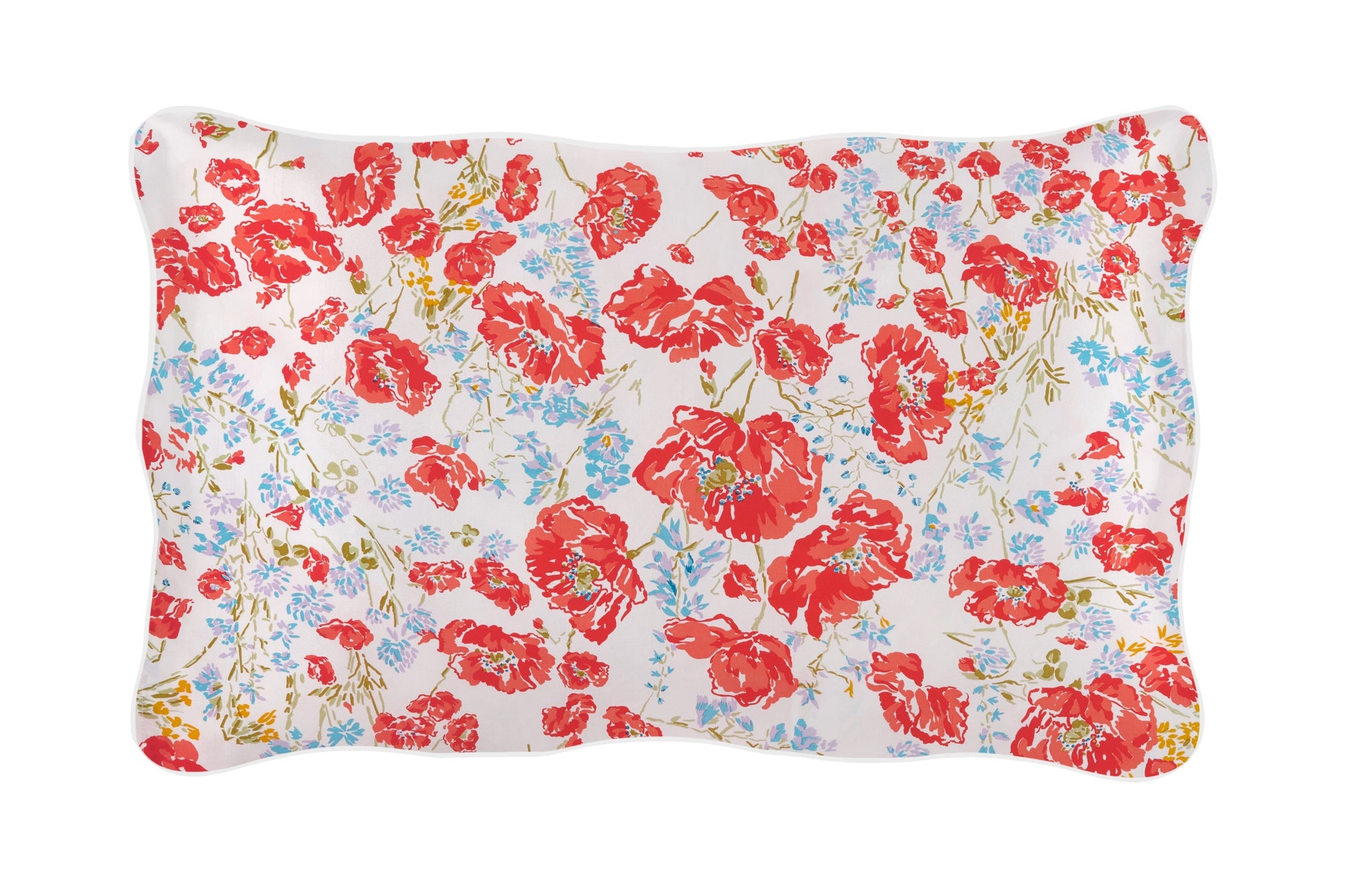 Parure de lit Coquelicots en percale de coton - Orange & Bleu & Vert