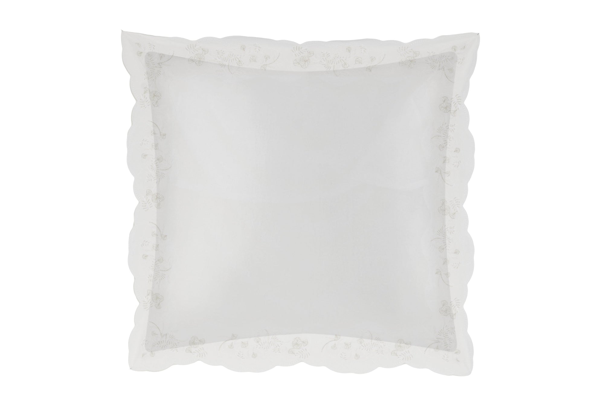 Parure de lit Oiseaux de Paradis en voile de coton - Blanc & Argent