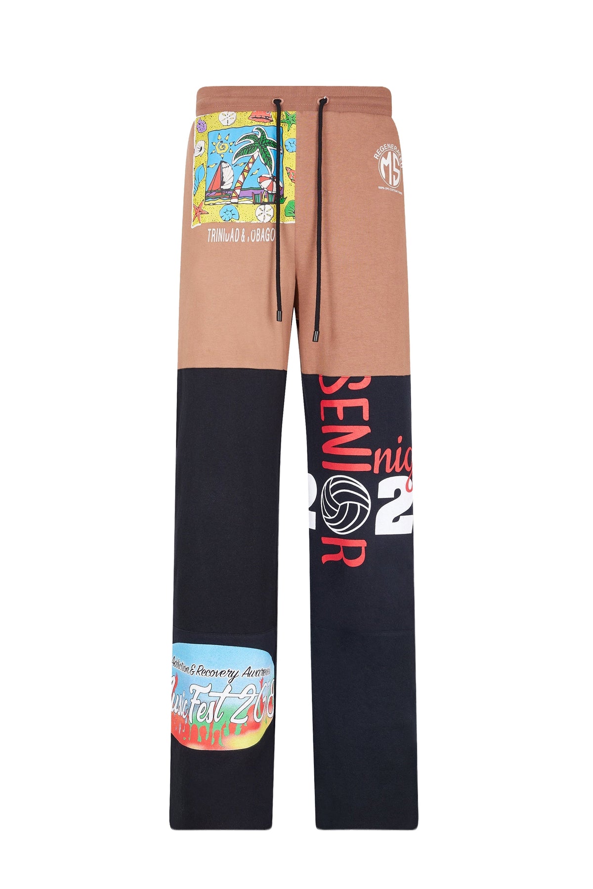 Pantalon patchwork Upcyclé unisex - Brown