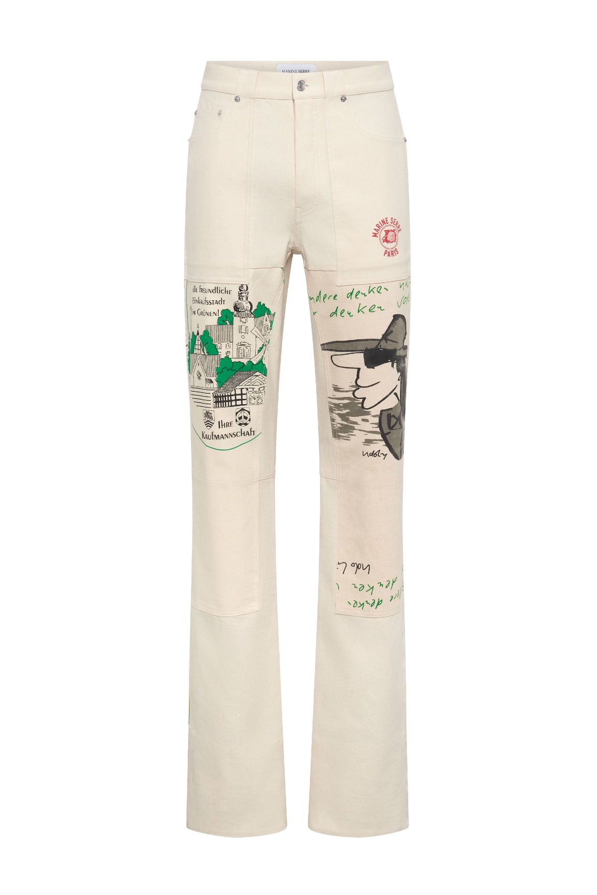 Pantalon en coton Upcyclé unisex - Ecru