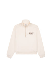 Upper East Side Quarter Zip - Cream & Chocolate