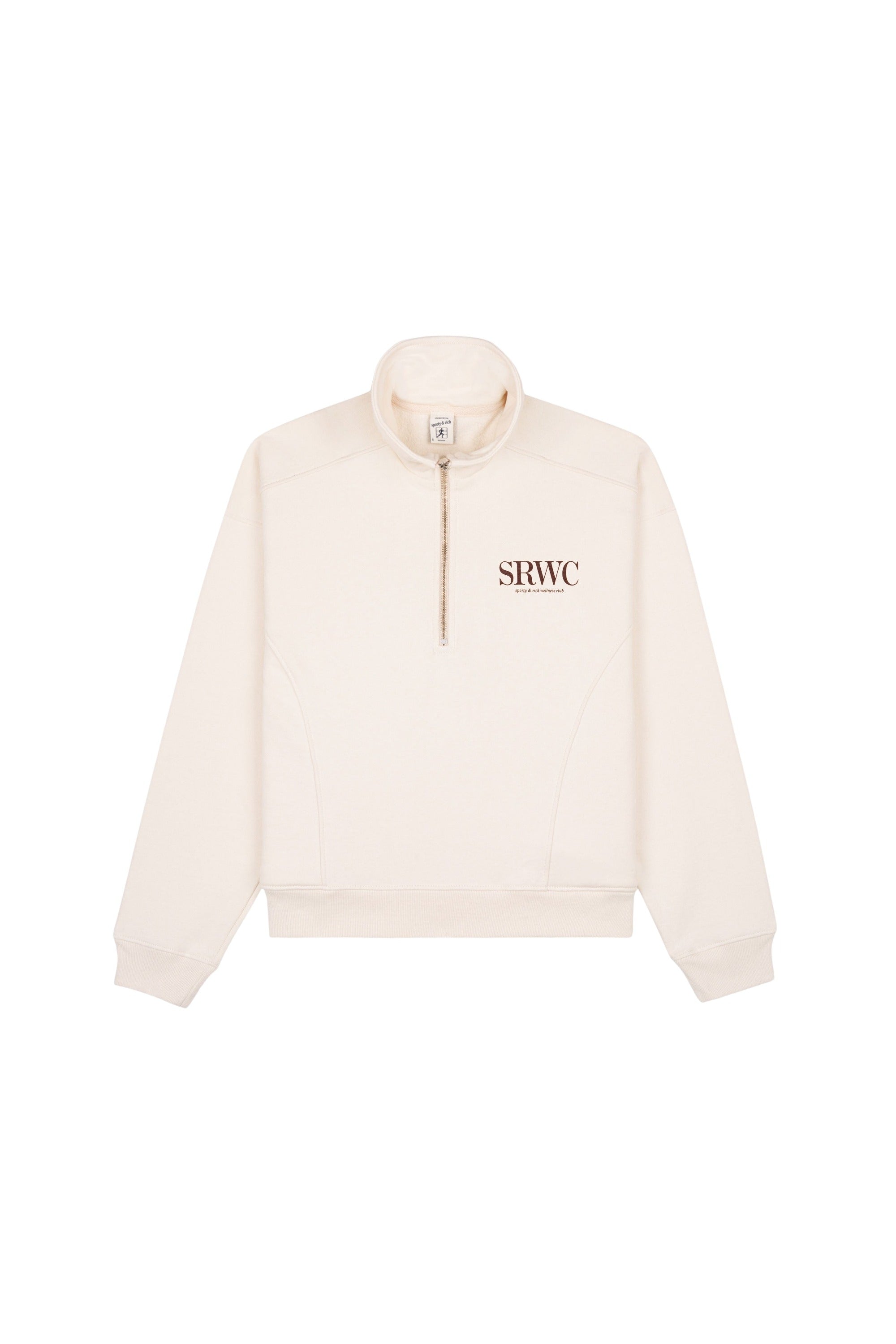 Upper East Side Quarter Zip - Cream & Chocolate