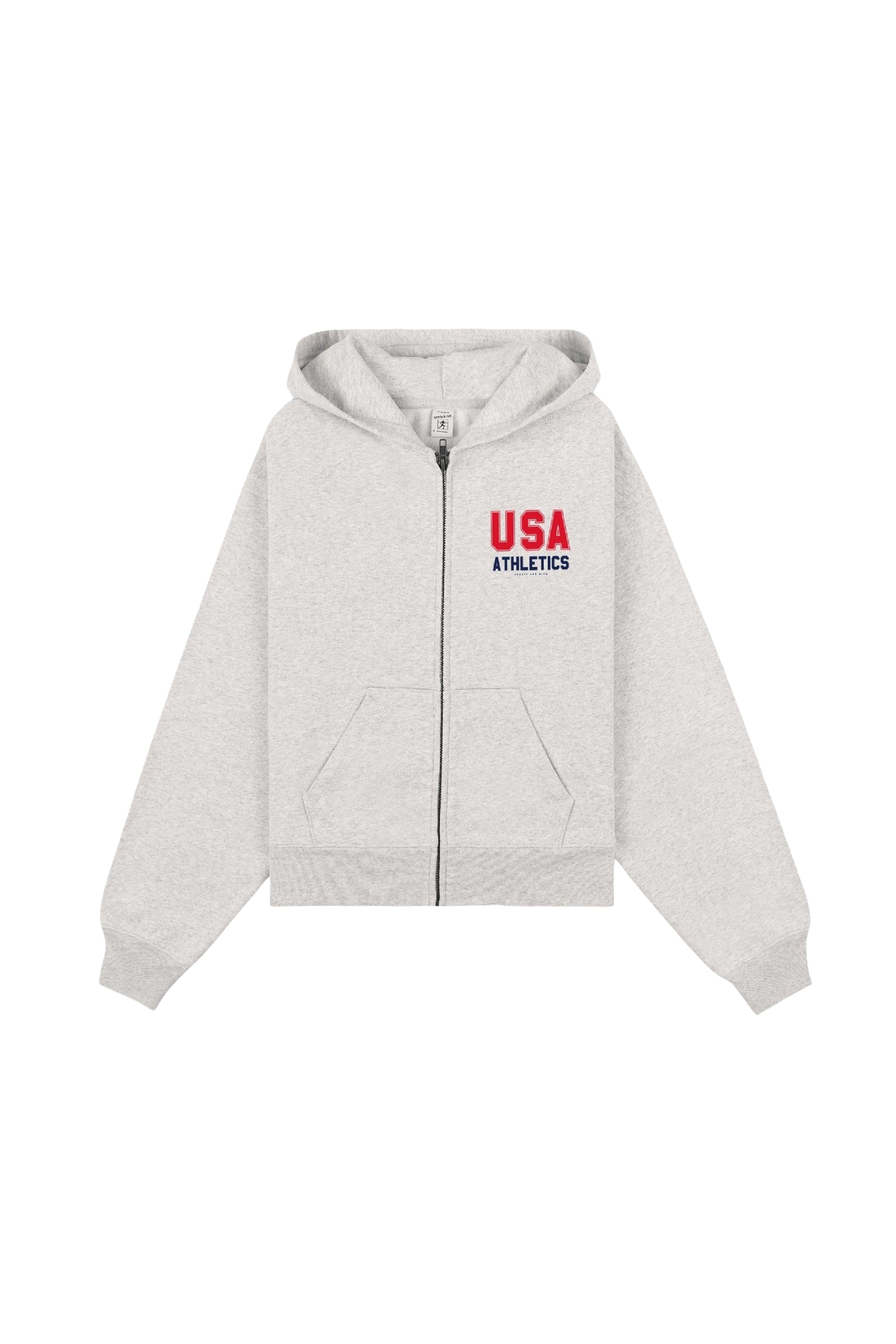 Sweat à capuche USA zippé - Heather Gray