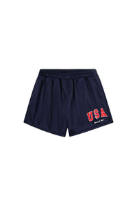 Short ajouré à taille élastique - Navy