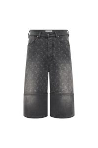 Moon Laser Grey Wash Denim Shorts - Gris