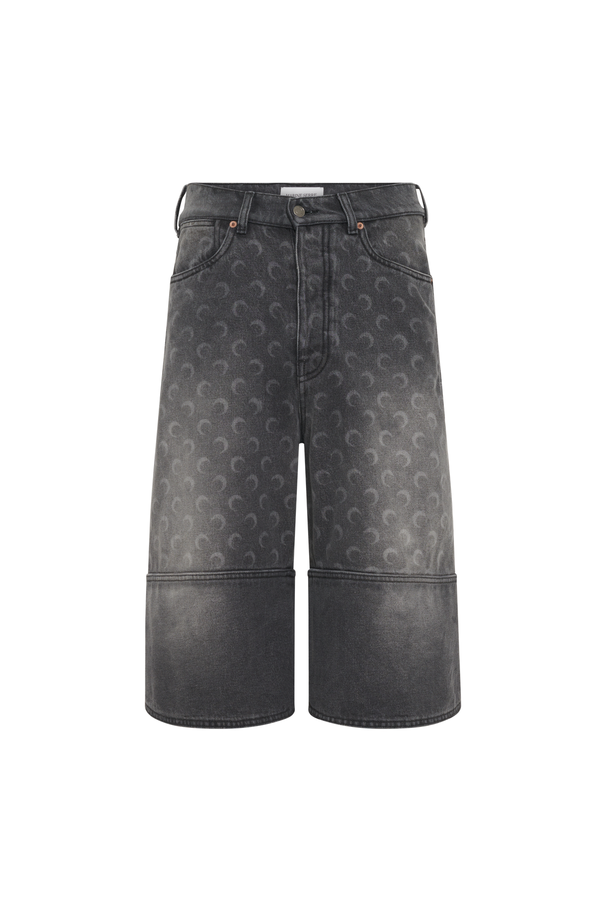 Moon Laser Grey Wash Denim Shorts - Gris