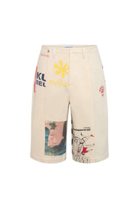 Short en coton Upcyclé unisexe - Ecru