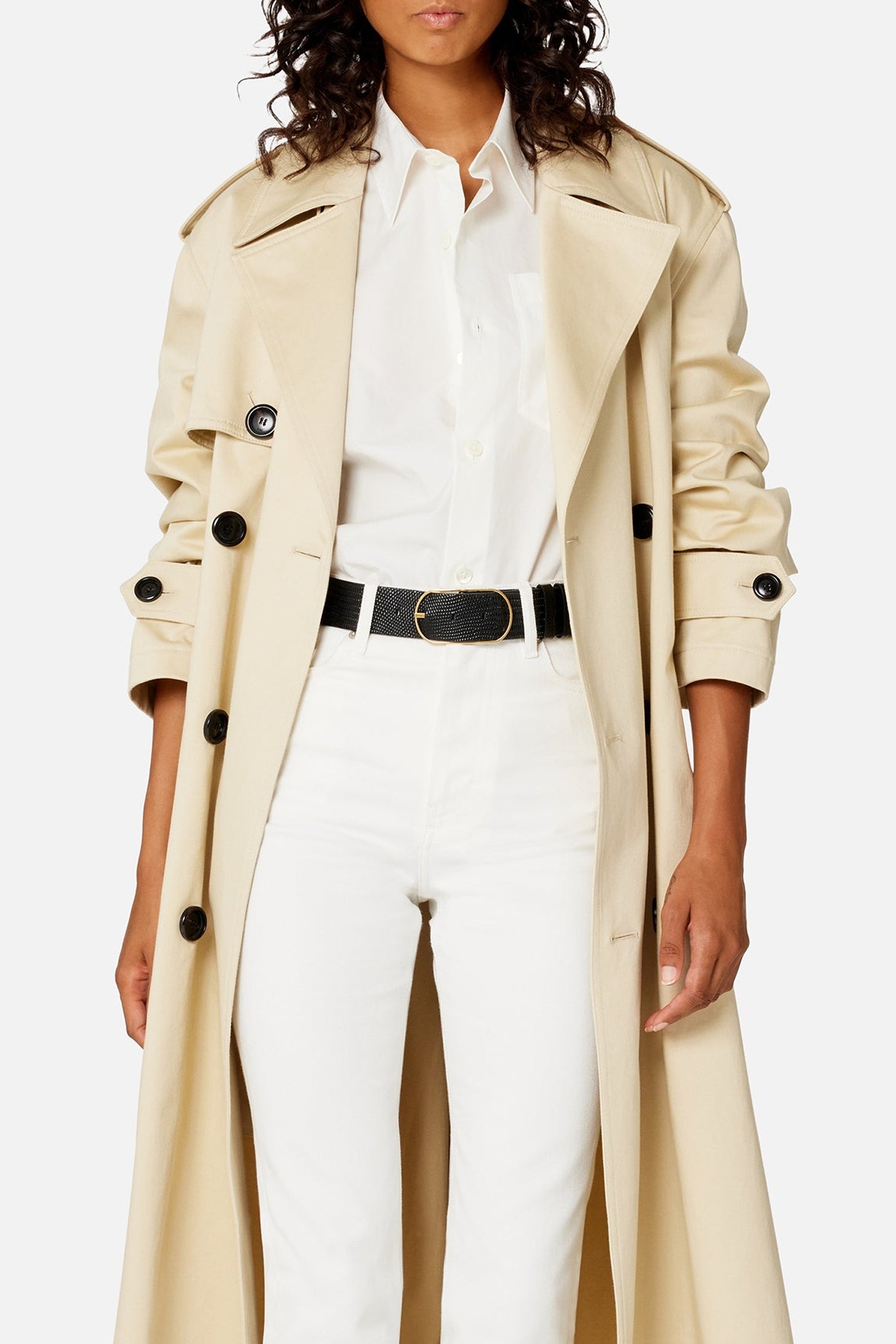 Chemise boxy à manches longues - Natural White