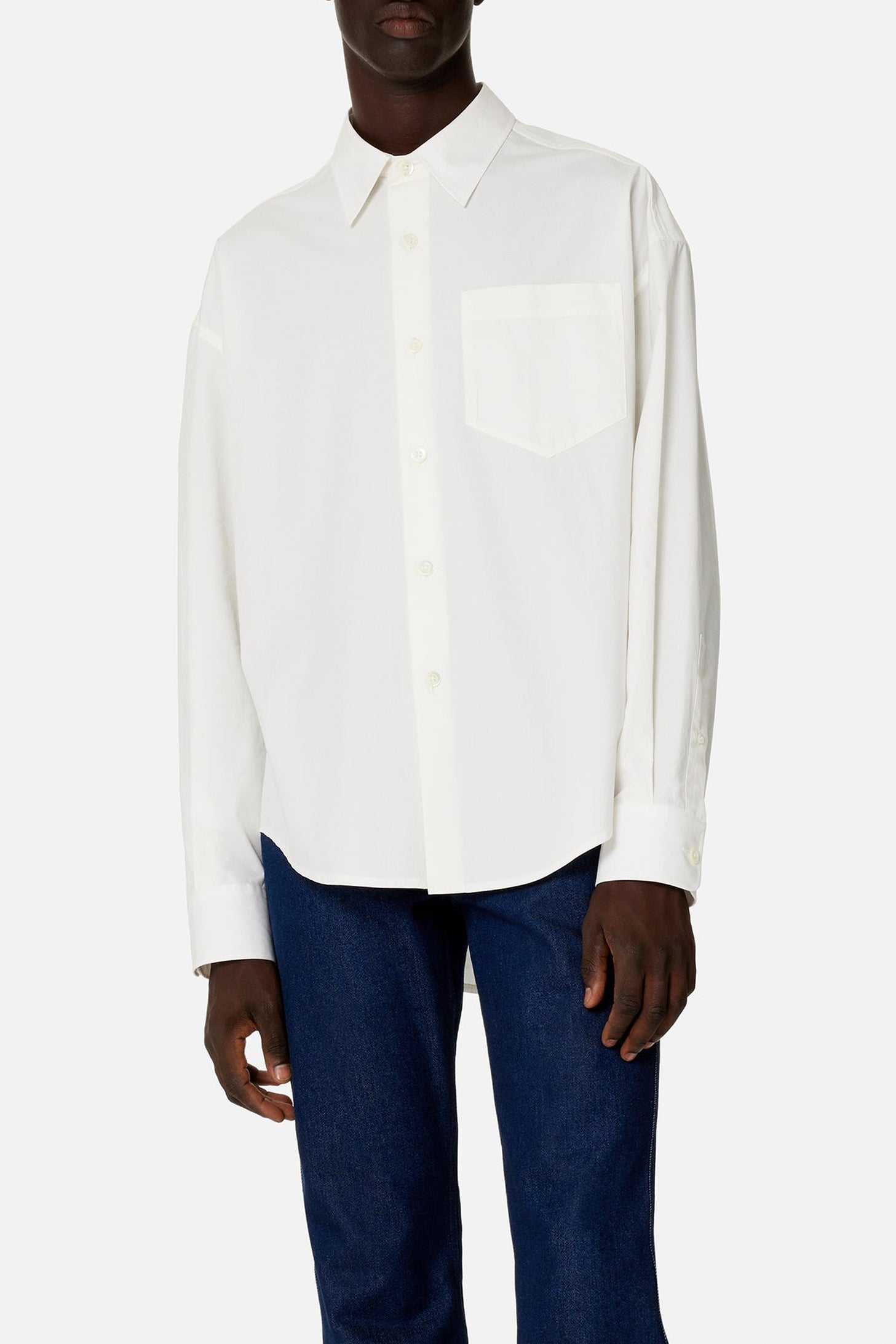 Chemise boxy à manches longues - Natural White