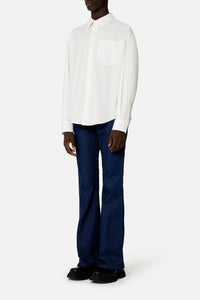 Chemise boxy à manches longues - Natural White