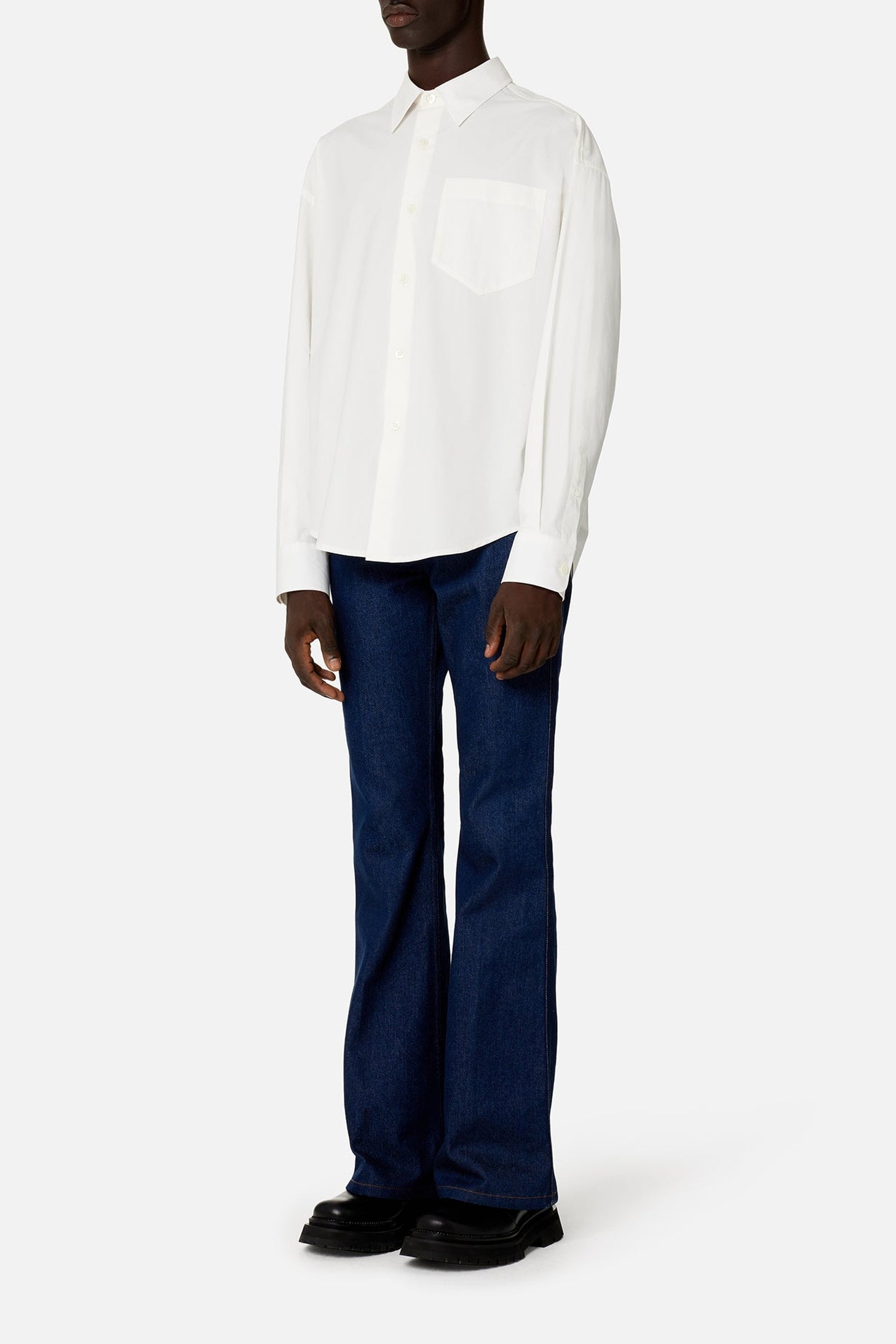 Chemise boxy à manches longues - Natural White