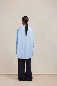 Chemise à col boutonné - Feather Blue & Ivory