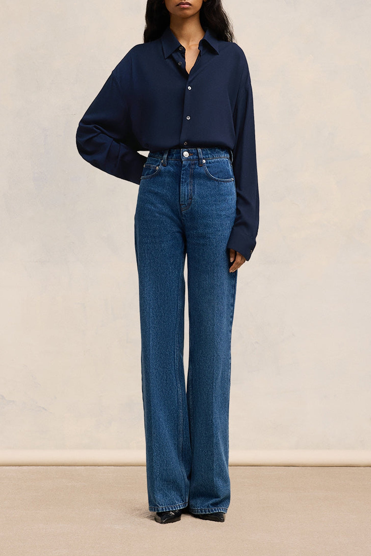 Chemise coupe boxy - Navy Blue