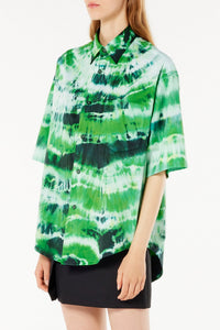 Chemise tie & dye manches courtes - Green & White
