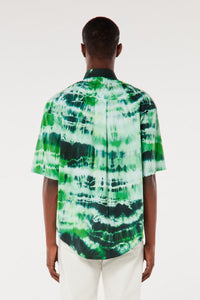 Chemise tie & dye manches courtes - Green & White