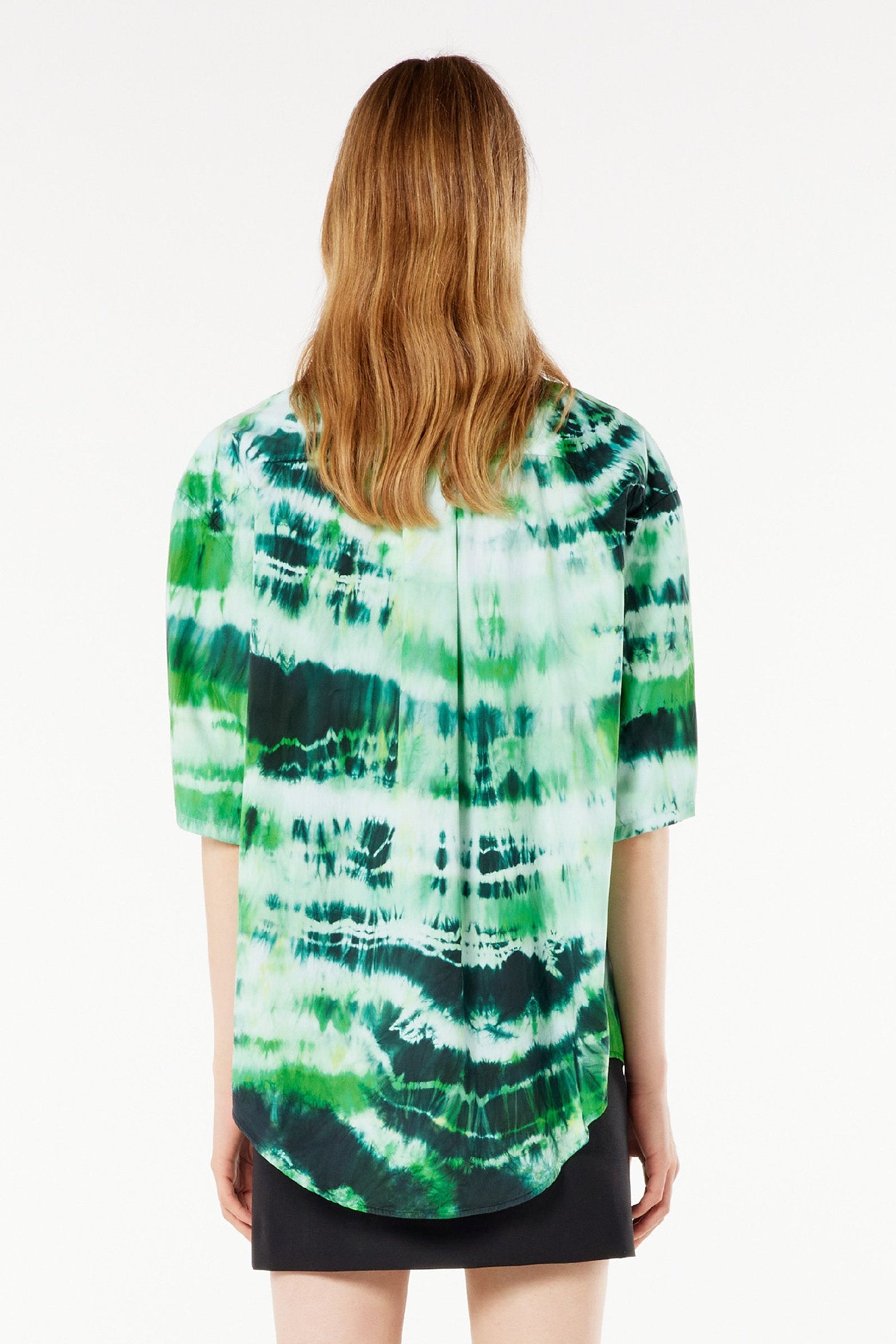 Chemise tie & dye manches courtes - Green & White