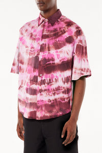 Chemise tie & dye manches courtes - Pink & White